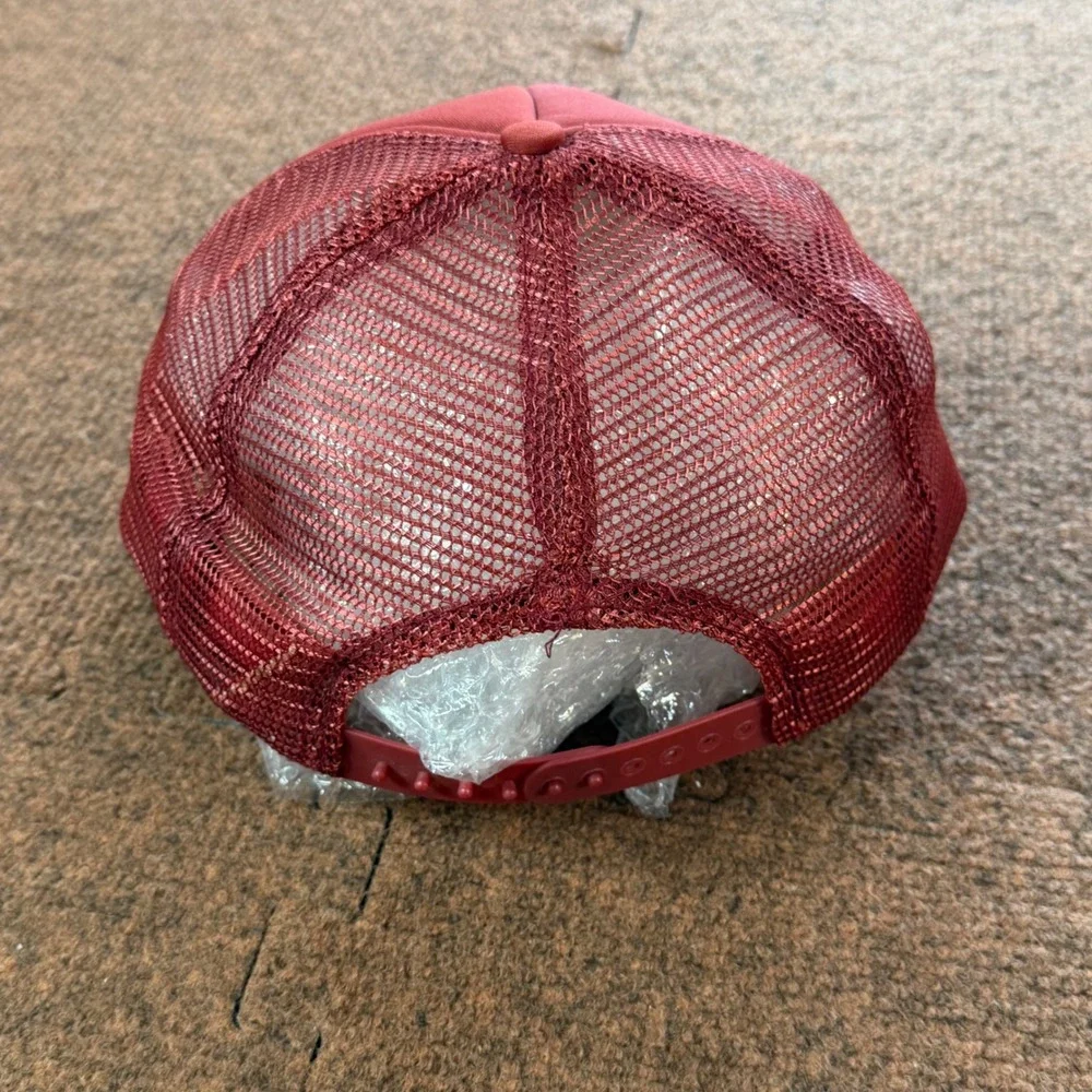 Vintage Sportco Echo Valley Trucker Hat Red Mesh Snapback Mountain Graphic Cap